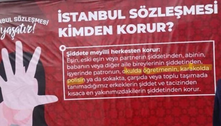 İçişleri Bakanlığından CHP'li Belediye Başkanı'na soruşturma. İstanbul Sözleşmesi afişi astı