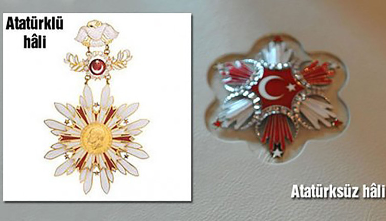 Bu sefer de Türkiye kaldırıldı. Devlet nişanından Atatürk kabartması çıkarılmıştı