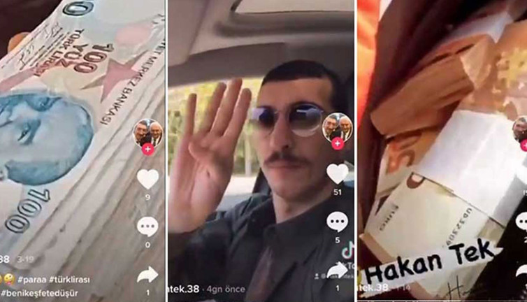 Balya balya paralarla poz veren kişi AKP'li belediyenin çalışanı çıktı. Asgari ücretin biraz üstünde maaş alırken bu paraları nereden buldu