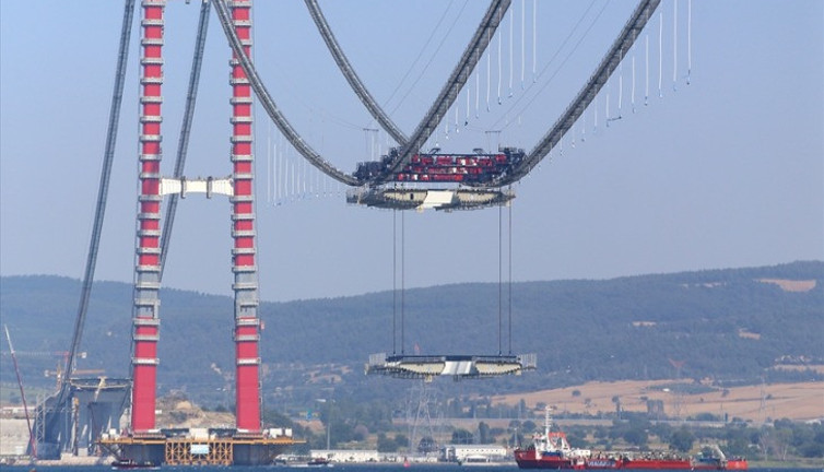 1915 Çanakkale Köprüsü'nde montaj çalışmaları başladı