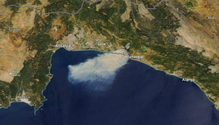 Manavgat'taki yangın uydudan görüntülendi! Korkunç manzara