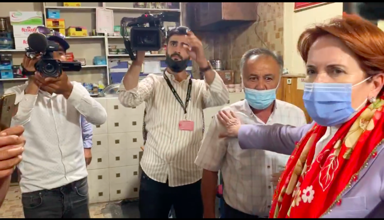 Meral Akşener'e Türkiye'nin gerçeklerinin anlatılmasından rahatsız olan kişi, önce provokasyon yaptı sonra A Haber'e konuştu