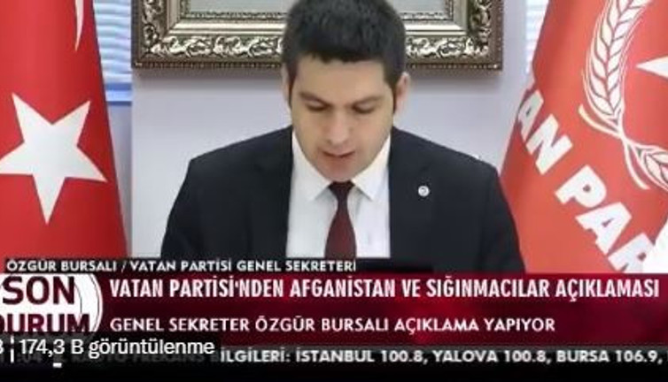 Vatan Partisi'nden Taliban'a övgü
