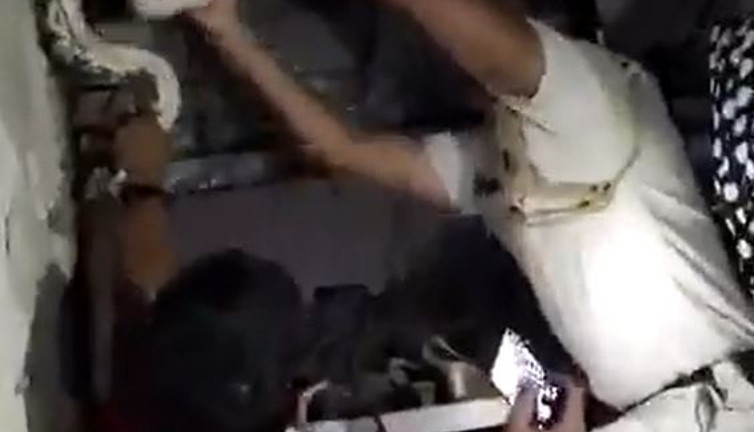 Dev piton eve girdi polis alarma geçti