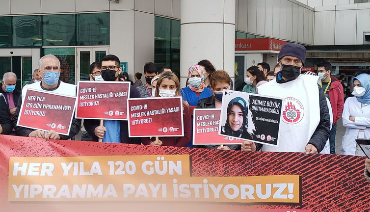 Sağlık çalışanlarından Kovid-19 meslek hastalığı olsun talebi