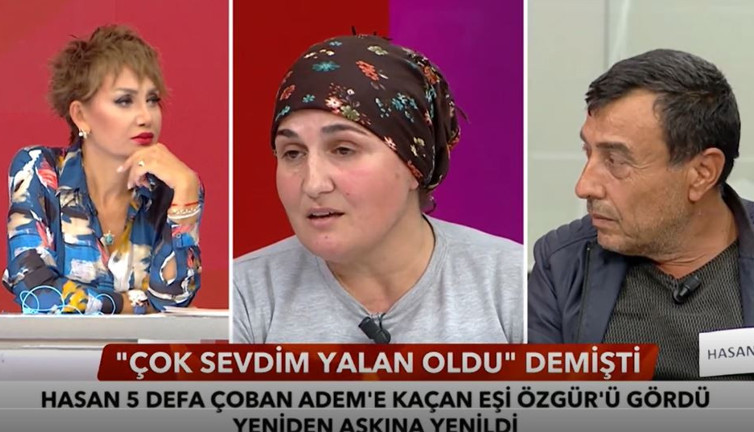 5 defa çobana kaçan karısını canlı yayında affetti