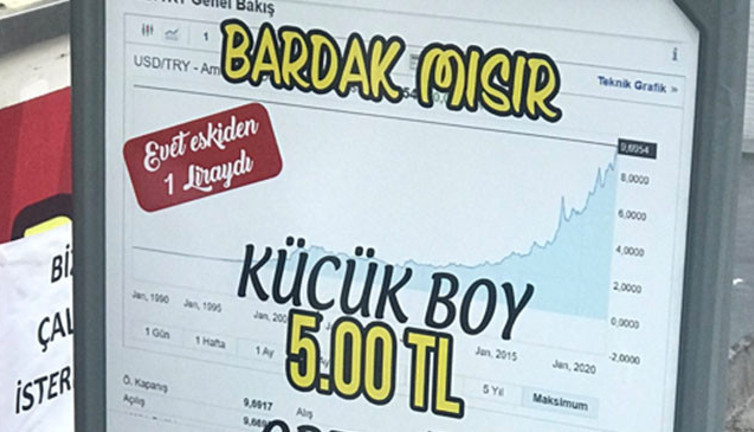 Eskiden 1 liraydı! Bardak mısır fiyatlarına neden zam geldi sorusundan bunalan esnaf bu panoyu yaptı