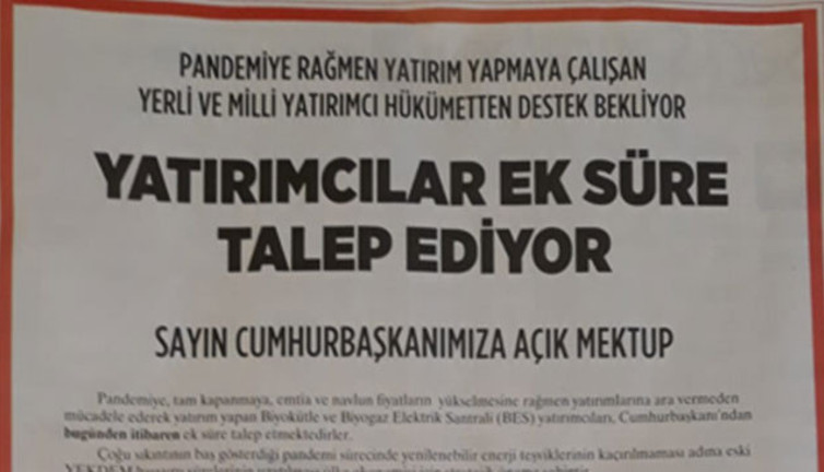 Dolar ve Euro yükselince yerli ve milli yatırımcılar Erdoğan'a mektup yazdı! Sabah Gazetesi tam sayfa yayınladı