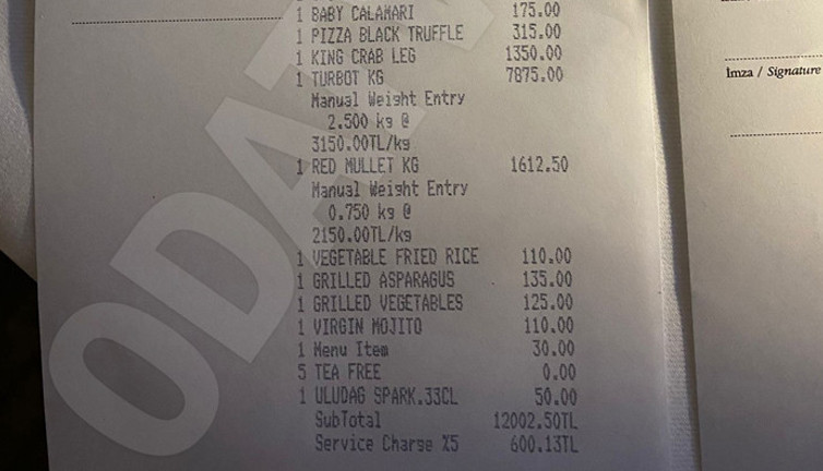 Saray bu adisyonu konuşuyor. Ultra lüks restoranda kimin lüpür lüpür götürdüğü ortaya çıktı