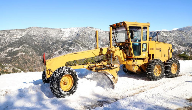 Alanya yaylalarında kar mesaisi
