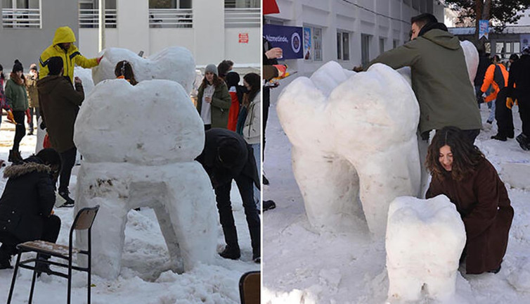 Erzurum'da 'kardan diş festivali' düzenlendi