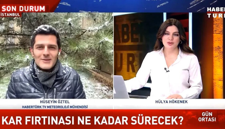 Habertürk canlı yayınında spiker ve muhabir birbirine iltifat yağdırdı