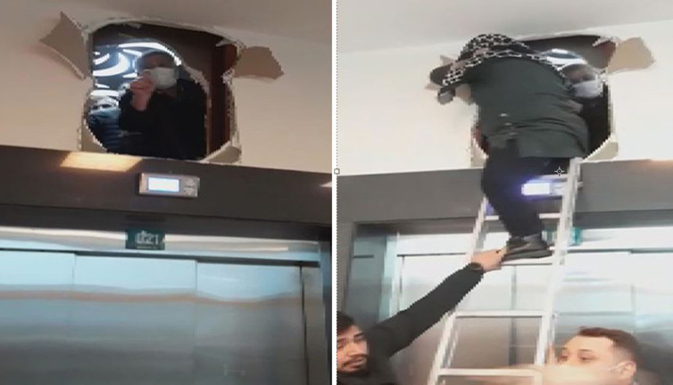 Hastanede korku dolu anlar! Duvarı kırıp böyle kurtuldular…