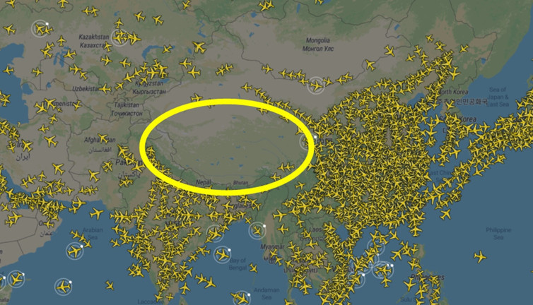 Uçaklar neden Tibet'in üzerinden geçmez?