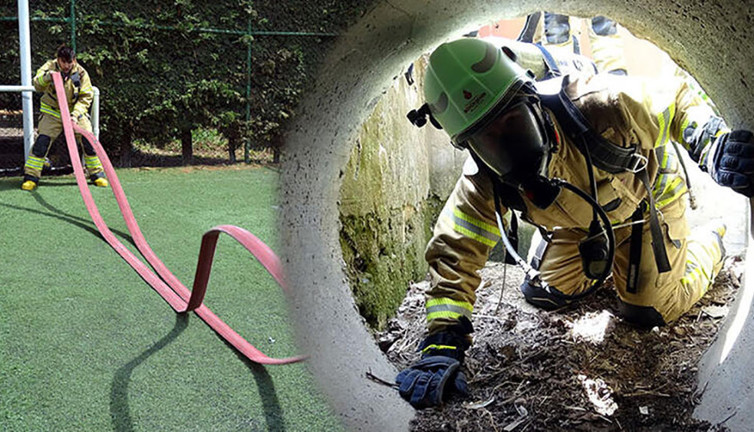 Yeni itfaiyecilere 'komando' eğitimi