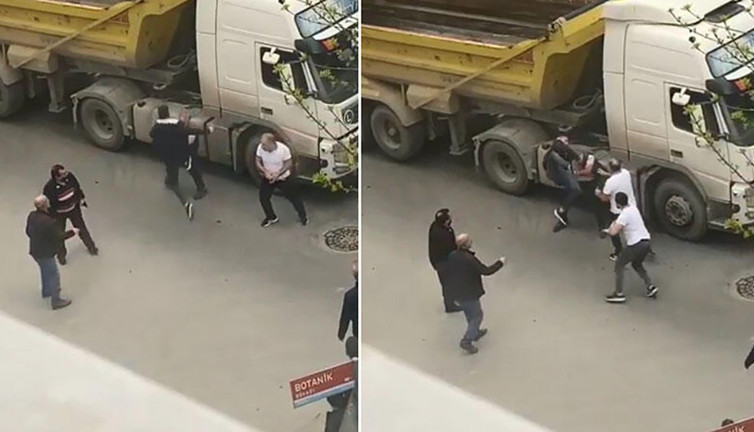 Pendik'te Dat Dat kavgası. Başarısız uçan tekme kamerada