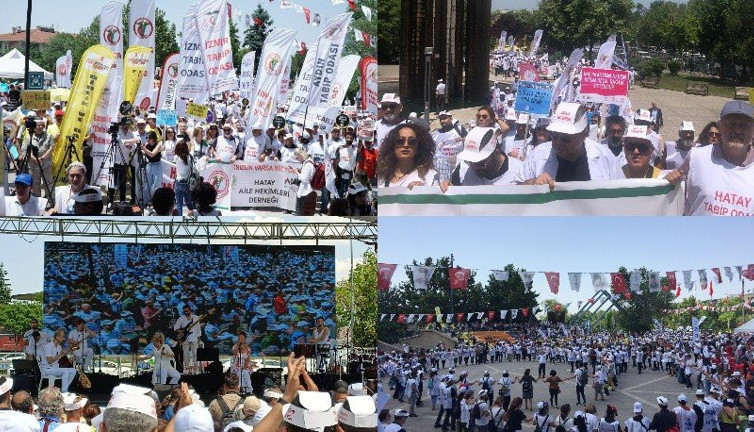 Sağlık çalışanları, Beyaz Miting için alanda: 'Susmuyoruz, korkmuyoruz, hiçbir yere gitmiyoruz'