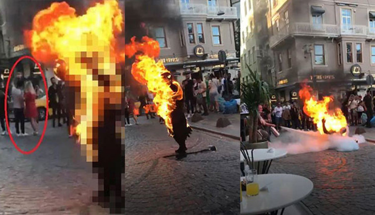 Batın bu dünya. Adamın tamamen yanmasını seyrettiler. Kimi selfie çekti kimi fotoğraf kimi de video. Sebebi ne olursa olsun yanan bir insan