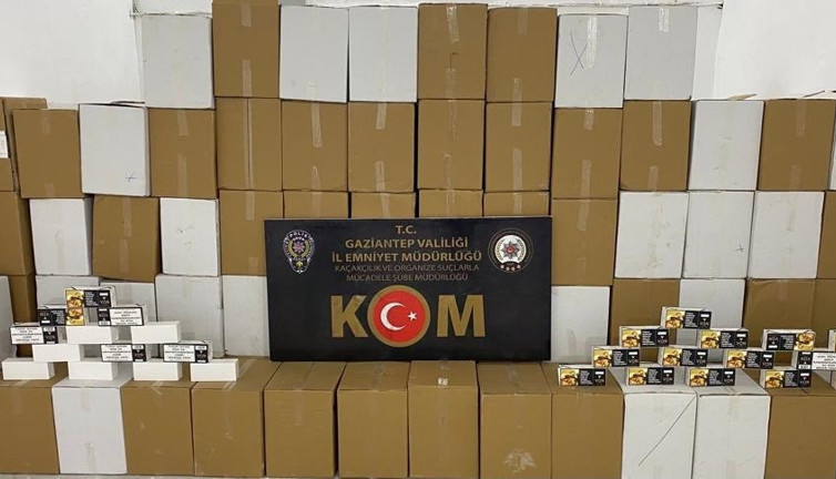 Gaziantep'te 5 milyon 460 bin boş makaron ele geçirildi