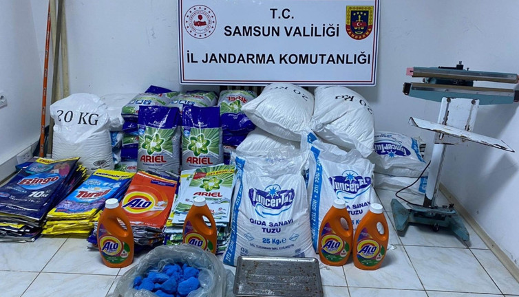 Samsun'da sahte deterjan imalathanesine operasyon