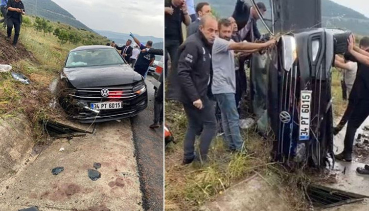 Meclis Başkanı Mustafa Şentop'un korumaları kaza yaptı