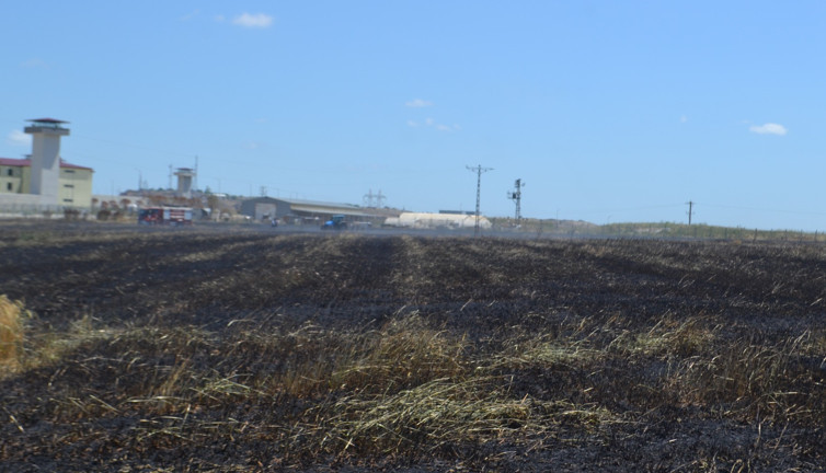 Sigara izmariti 50 dönüm buğday tarlasını 10 dakikada küle çevirdi