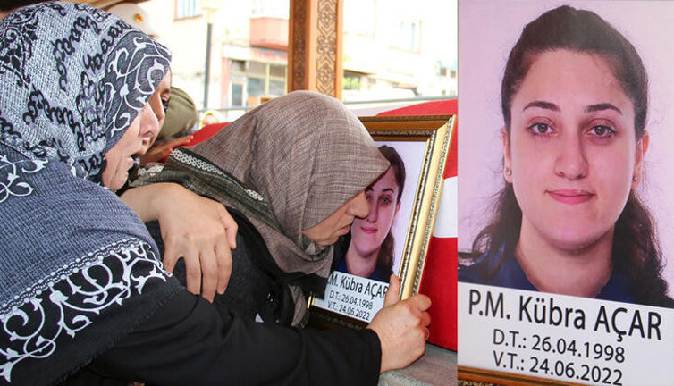 Astsubay sevgilisinin öldürdüğü polis Kübra'ya son veda