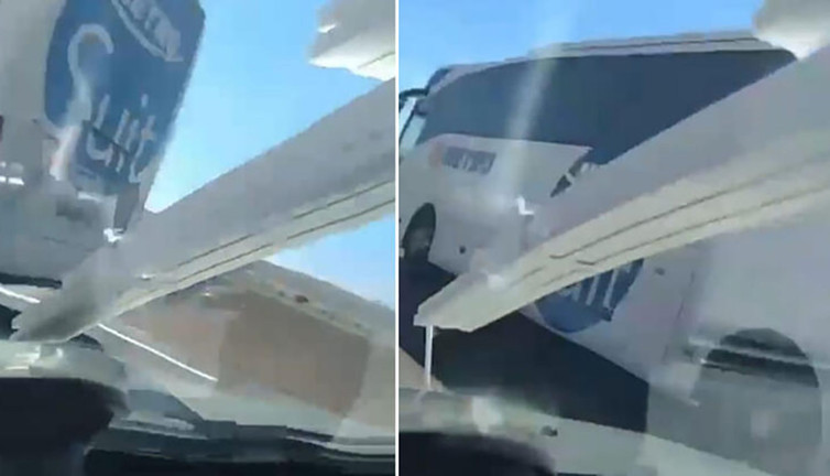 Sosyal medyadan canlı yayın yaparken otobüse çarptı