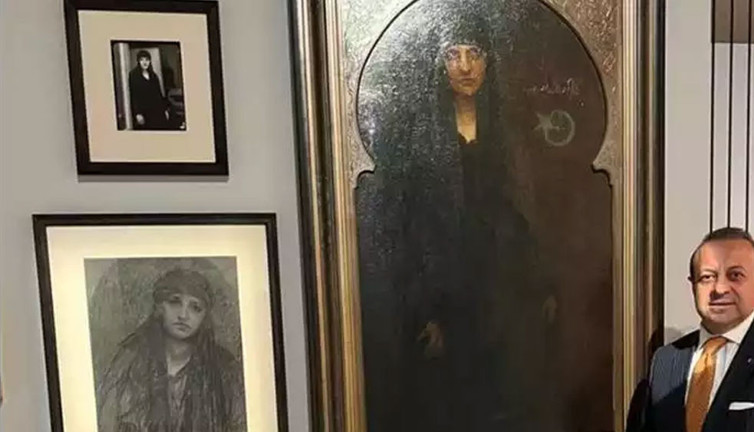 Halide Edip'in yağlı boya tablosu Prag’da sergilendi