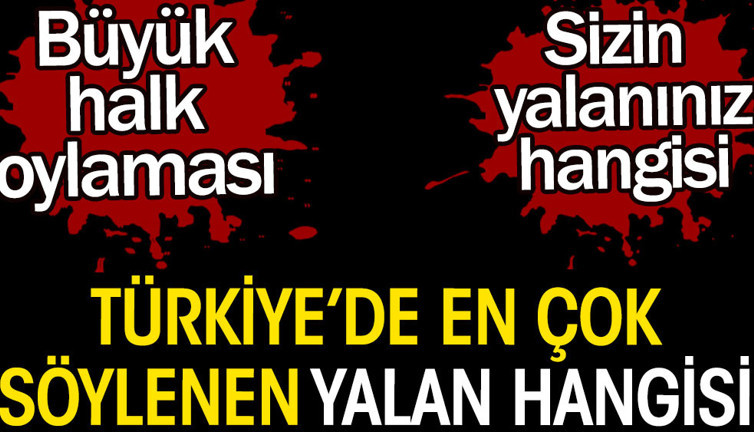 Türkiye'de en çok söylenen yalan hangisi. Büyük halk oylaması