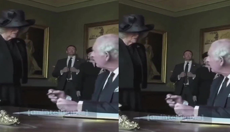 İngiltere Kralı 3. Charles ikinci imzasında da sinir krizi geçirdi. Etrafındakilerin eli ayağına dolaştı