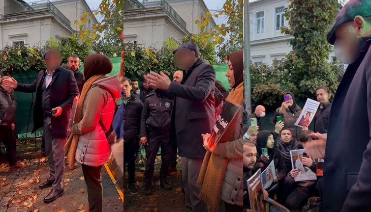 Çin Konsolosluğu önünde Uygurları polis sınırdışı etmekle tehdit etti