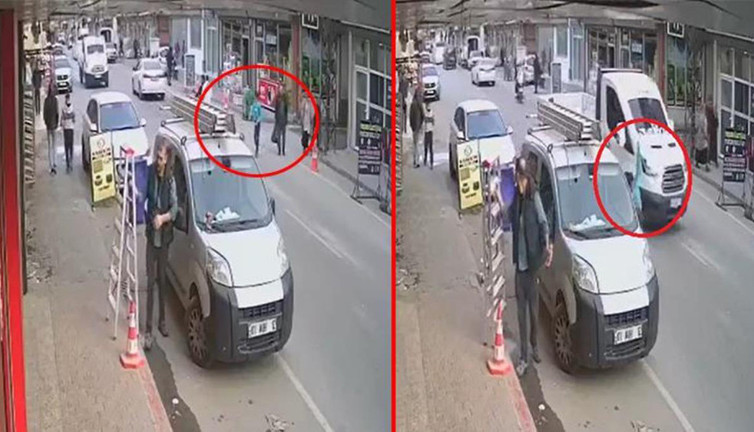 Kamyonetin çarptığı çocuk, metrelerce sürüklendi! O anlar kamerada