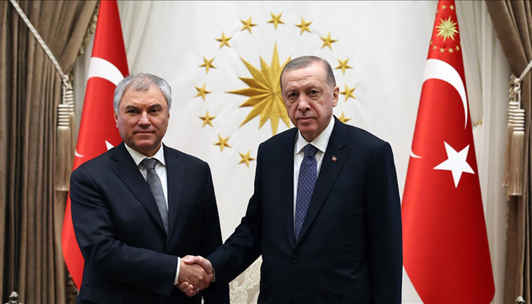 Erdoğan, Rusya Devlet Duması Başkanı Volodin'i kabul etti