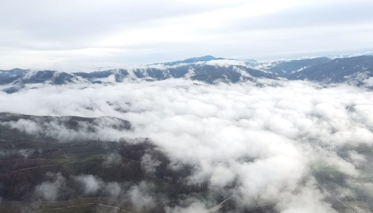 Düzce'nin üzerini sis tabakası kapladı