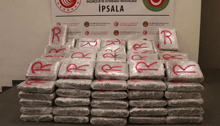 İpsala'da 603 kilo 500 gram uyuşturucu ele geçirildi