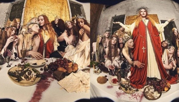 Madonna dergi çekimi için Meryem Ana kılığına girdi. Hıristiyanlıkla alay etmekle suçlandı