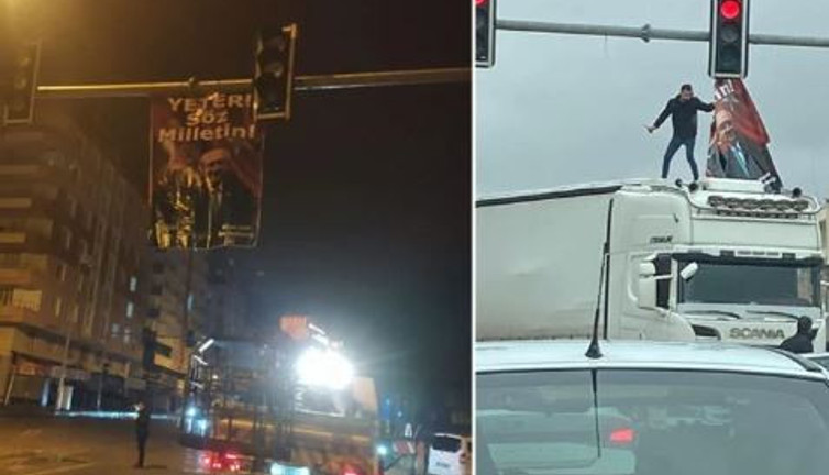 Diyarbakır’da Kılıçdaroğlu’nun ‘Yeter söz milletin’ pankartı polis tarafından indirildi