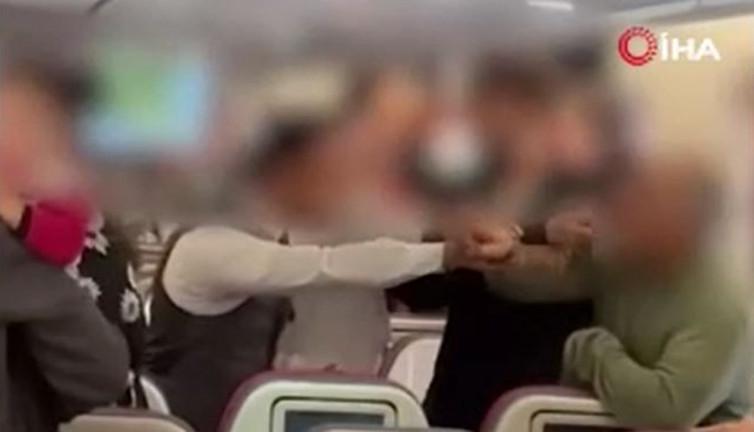 THY uçağında kavga