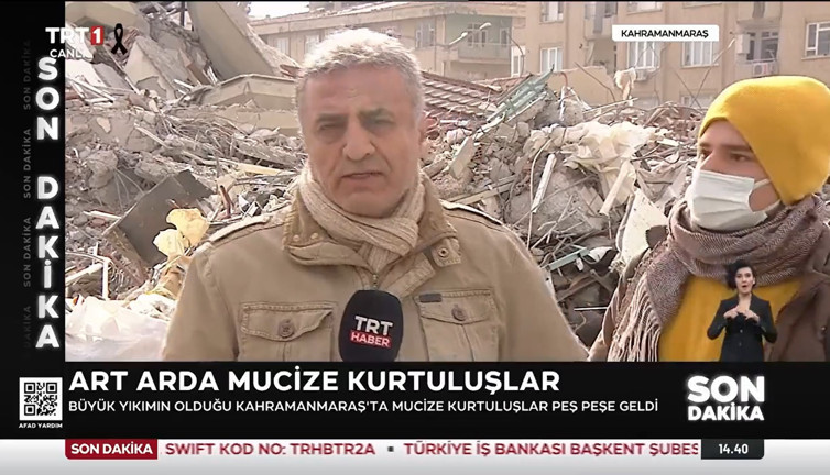 TRT'de sansür. Depremzede 'Yalnız bırakıldık' deyince yayını kestiler. Hey gidi, bir zamanların Doğrucu Davut'u Fuat Kozluklu böyle mi olacaktı