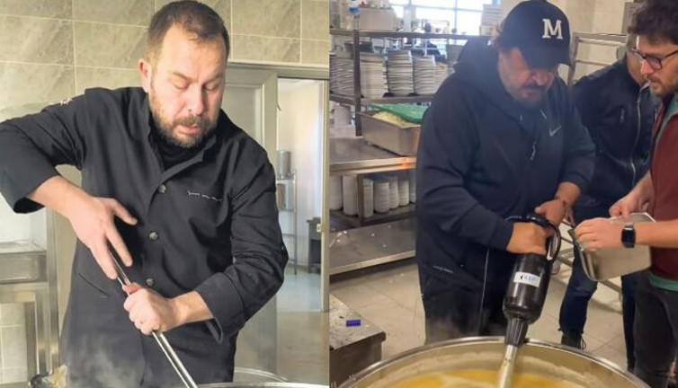 Ünlü şefler deprem bölgesine koştu. Kendi elleriyle hazırladıkları yemekleri tek tek dağıttılar