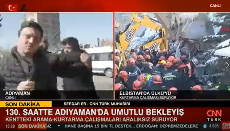 CNN Türk muhabirine canlı yayında saldırı. Stüdyodakiler hiçbir şey olmamış gibi yayına devam etti