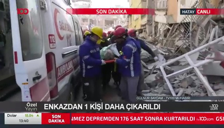 TV100 canlı yayınında depremzede 176 saat sonra enkazdan çıkarıldı. Mucize kurtuluş saniye saniye görüntülendi