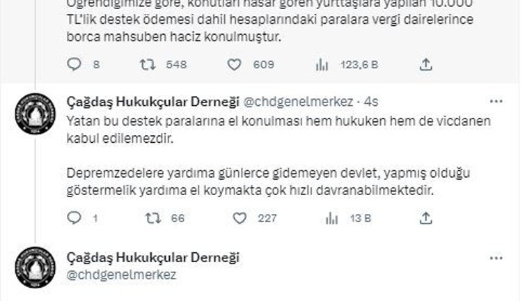 Bir taraftan devlet depremzedelere 10 bin TL yatırdı. Diğer taraftan devlet o paralara haciz koydu