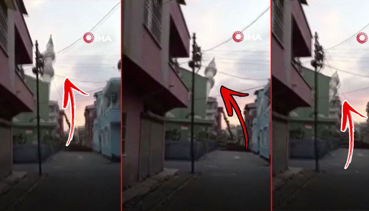 Kontrollü yıkılan minare 3 katlı evin üzerine düştü