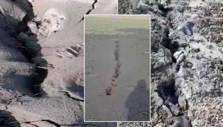 Bu görüntü Elazığ'da çekildi: Palu'da zemin sıvılaşması