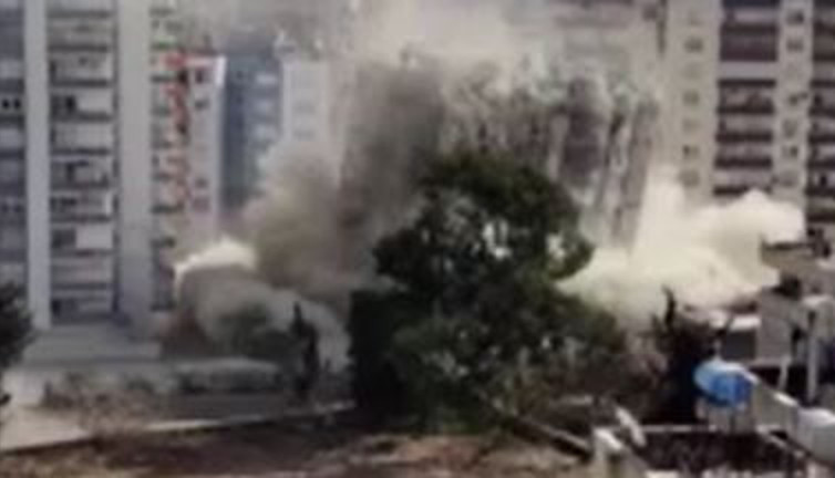 14 katlı bina yıkıldı