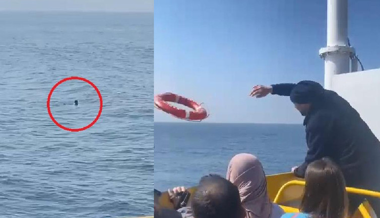 Marmara Denizi'nde feribottan atlayan yolcuyu Sahil Güvenlik ekibi kurtardı