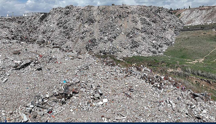 Adıyaman'da enkaz döküm alanı havadan görüntülendi