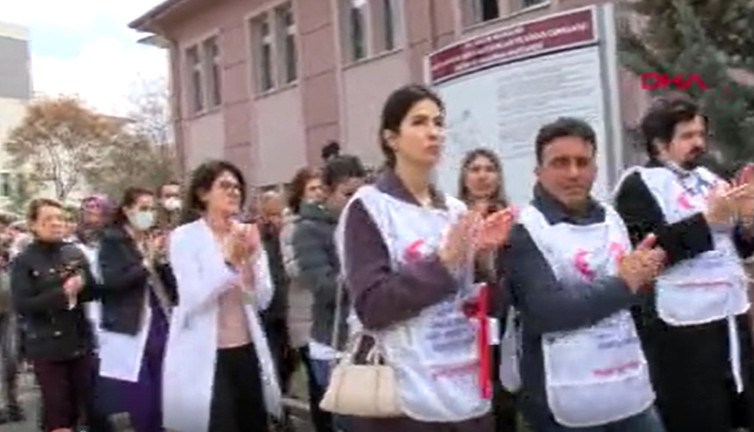 Ankara Sanatoryum Hastanesi'nde doktora yumruklu saldırıya protesto